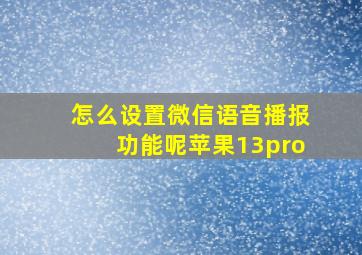 怎么设置微信语音播报功能呢苹果13pro