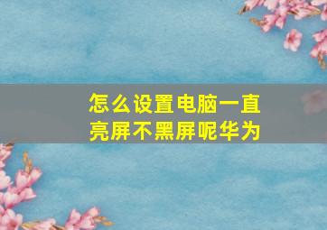 怎么设置电脑一直亮屏不黑屏呢华为