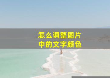 怎么调整图片中的文字颜色