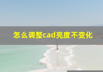 怎么调整cad亮度不变化