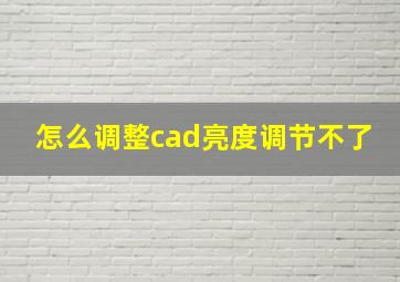 怎么调整cad亮度调节不了