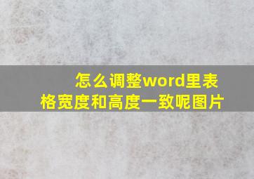 怎么调整word里表格宽度和高度一致呢图片