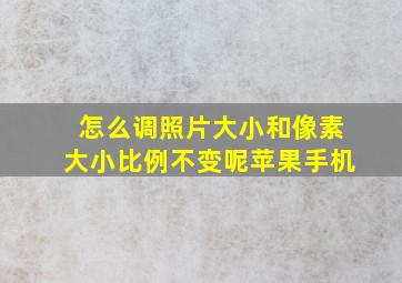 怎么调照片大小和像素大小比例不变呢苹果手机