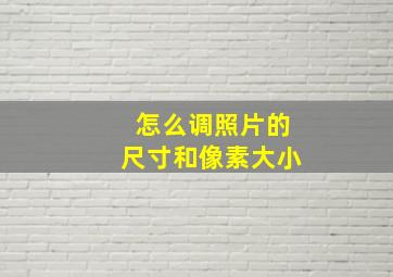 怎么调照片的尺寸和像素大小