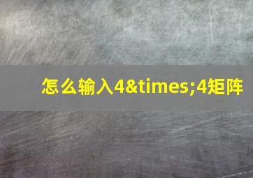 怎么输入4×4矩阵