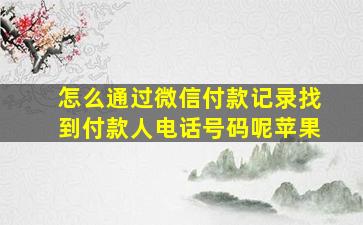 怎么通过微信付款记录找到付款人电话号码呢苹果