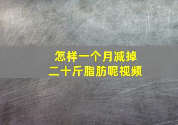 怎样一个月减掉二十斤脂肪呢视频