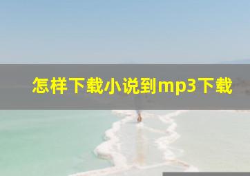 怎样下载小说到mp3下载