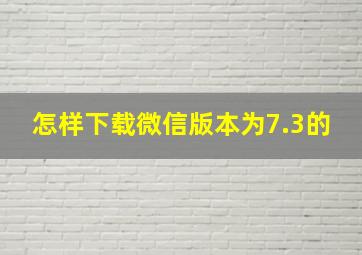 怎样下载微信版本为7.3的