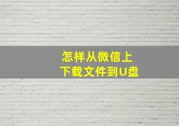 怎样从微信上下载文件到U盘