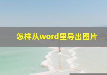 怎样从word里导出图片