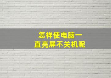 怎样使电脑一直亮屏不关机呢