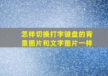 怎样切换打字键盘的背景图片和文字图片一样