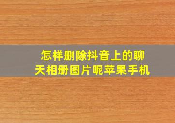 怎样删除抖音上的聊天相册图片呢苹果手机