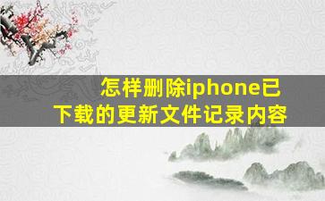 怎样删除iphone已下载的更新文件记录内容