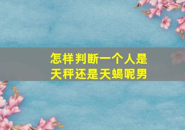 怎样判断一个人是天秤还是天蝎呢男