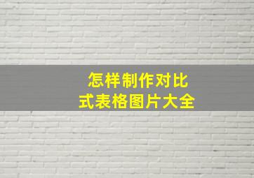 怎样制作对比式表格图片大全