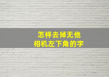 怎样去掉无他相机左下角的字