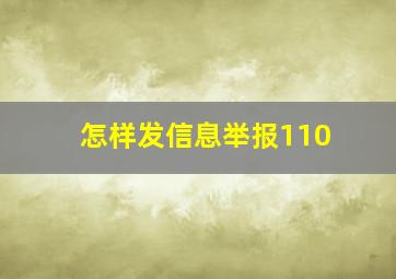 怎样发信息举报110