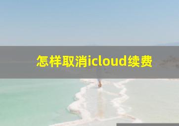 怎样取消icloud续费