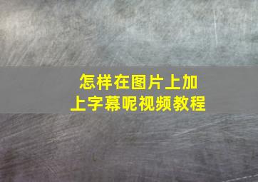 怎样在图片上加上字幕呢视频教程