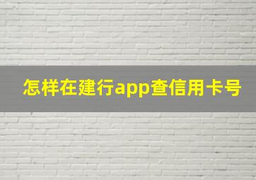 怎样在建行app查信用卡号