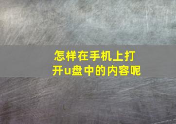 怎样在手机上打开u盘中的内容呢