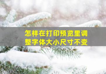 怎样在打印预览里调整字体大小尺寸不变