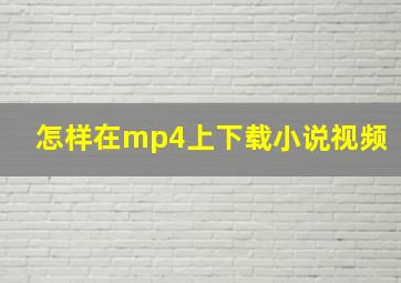 怎样在mp4上下载小说视频