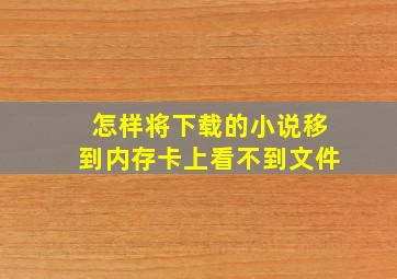 怎样将下载的小说移到内存卡上看不到文件