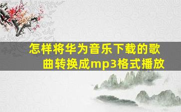 怎样将华为音乐下载的歌曲转换成mp3格式播放