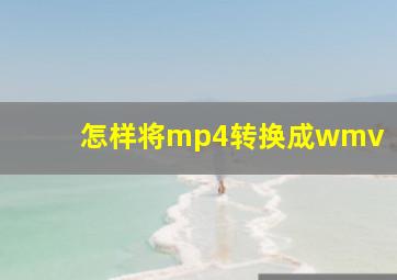 怎样将mp4转换成wmv