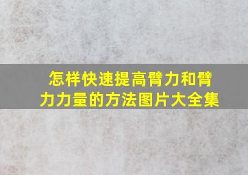 怎样快速提高臂力和臂力力量的方法图片大全集