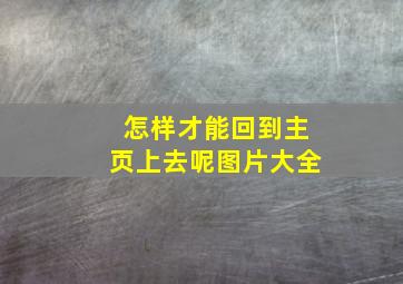 怎样才能回到主页上去呢图片大全