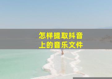 怎样提取抖音上的音乐文件