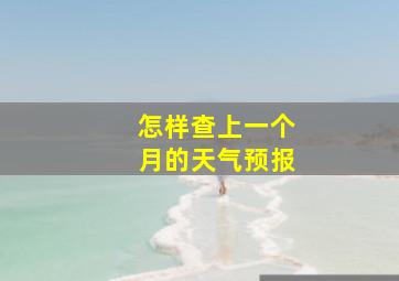 怎样查上一个月的天气预报