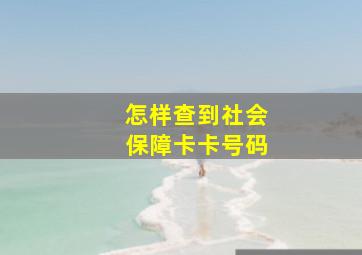 怎样查到社会保障卡卡号码