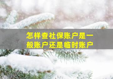 怎样查社保账户是一般账户还是临时账户