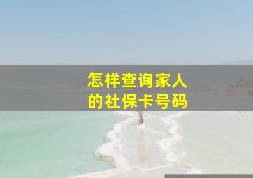 怎样查询家人的社保卡号码