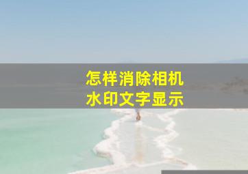 怎样消除相机水印文字显示