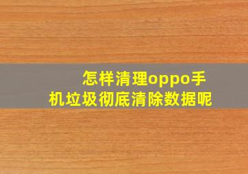 怎样清理oppo手机垃圾彻底清除数据呢