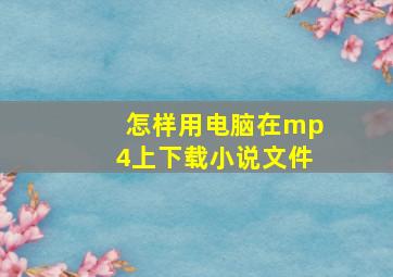 怎样用电脑在mp4上下载小说文件