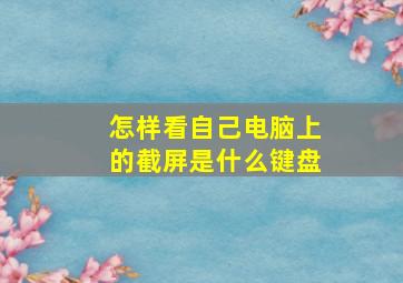 怎样看自己电脑上的截屏是什么键盘