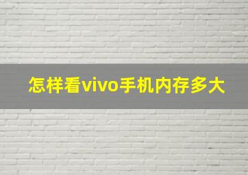 怎样看vivo手机内存多大