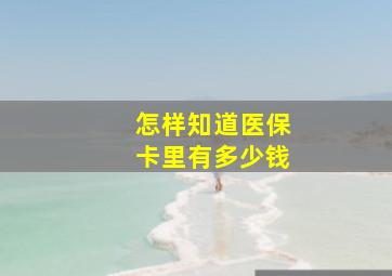 怎样知道医保卡里有多少钱