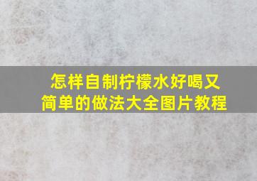 怎样自制柠檬水好喝又简单的做法大全图片教程