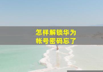 怎样解锁华为帐号密码忘了