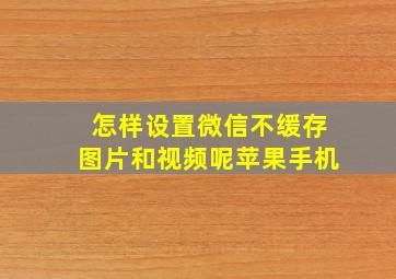 怎样设置微信不缓存图片和视频呢苹果手机