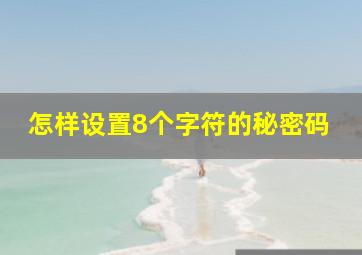 怎样设置8个字符的秘密码