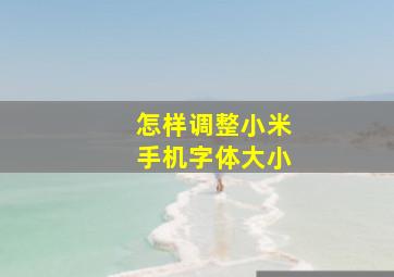 怎样调整小米手机字体大小